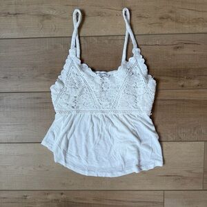 Love On A Hanger Ivory Off White Sleeveless Crocheted Tank Top Baby Doll Top S